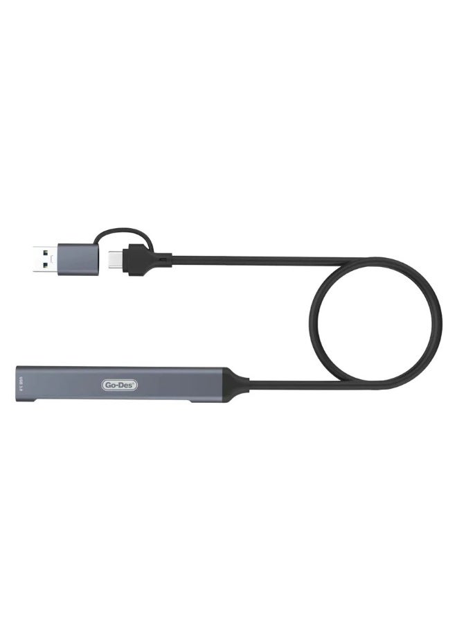 GO-DES Universal High Speed ​​5-in-2 5 Ports USB Type C Hub Adapter Cable Docking Station For PC Laptop - Image 2