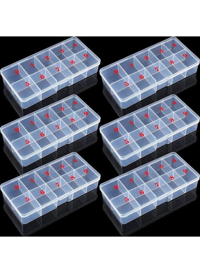 نيل ويند صندوق طرف الأظافر، صندوق تخزين منظم لأطراف الأظافر الفارغة، صندوق تخزين مكون من 10 مساحات أرقام، حاوية للأظافر، صندوق شبكي بلاستيكي لأظافر الأصابع، مجوهرات كريستالية، إكسسوارات الأظافر (أبيض قطعتان) - Image 3