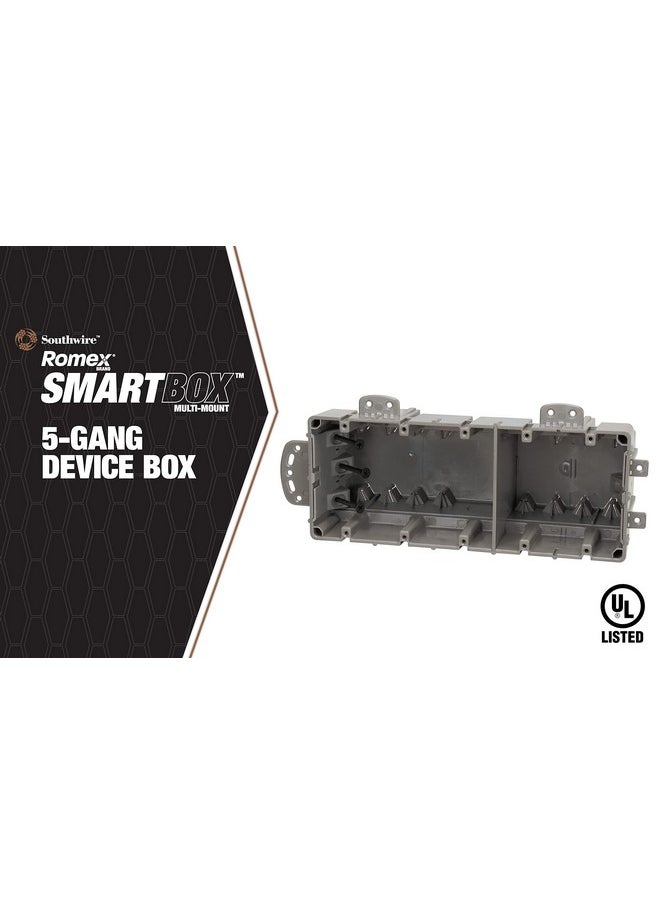 Southwire Southwire MSBMMT5G 5 Gang Multi Mount Device Box with Depth Adjustable; Heavy Duty 42lb ; Gray  - Image 1