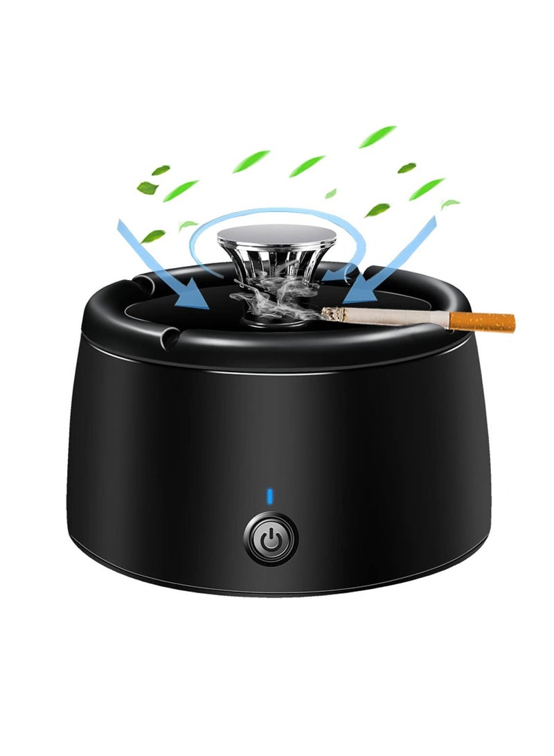 SOLARAE 2-in-1 Smokeless Ashtray for Indoor Use: Multifunctional Air Purifier with Negative Ion Technology - Effective Smoke Eliminator for Home and Office (Black) - Image 1