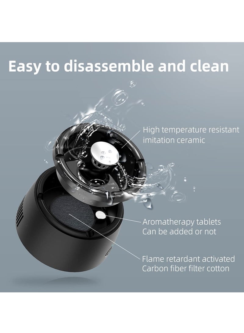 SOLARAE 2-in-1 Smokeless Ashtray for Indoor Use: Multifunctional Air Purifier with Negative Ion Technology - Effective Smoke Eliminator for Home and Office (Black) - Image 4