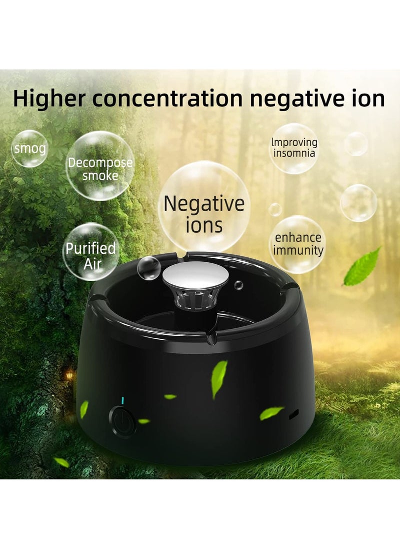 SOLARAE 2-in-1 Smokeless Ashtray for Indoor Use: Multifunctional Air Purifier with Negative Ion Technology - Effective Smoke Eliminator for Home and Office (Black) - Image 3