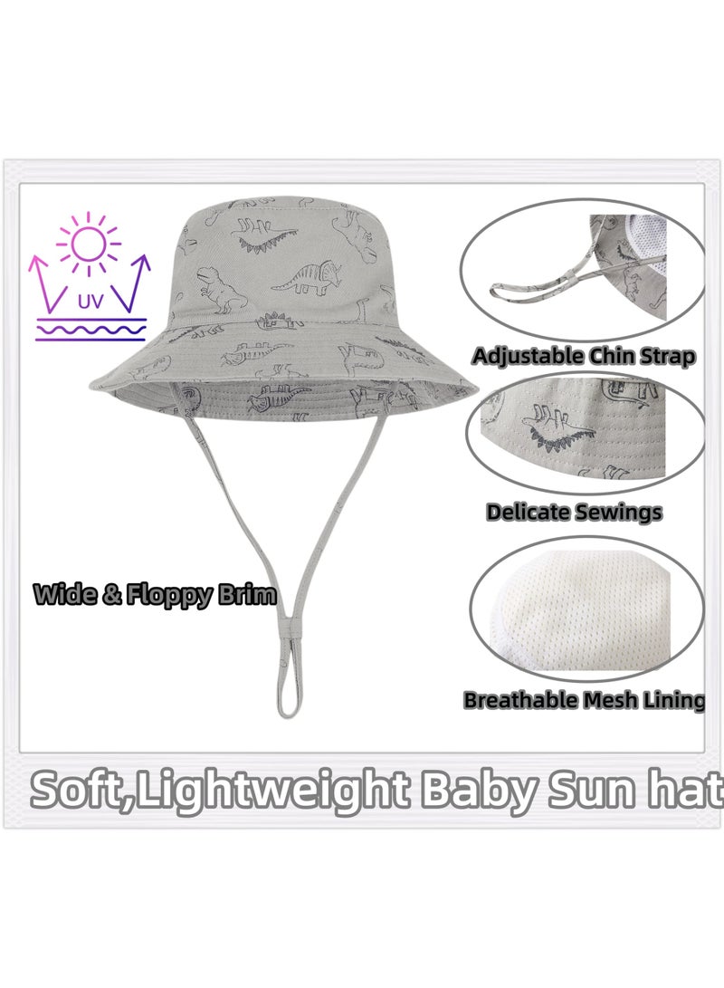 UPF 50+ Baby Bucket Sun Hat, Breathable Protective Summer Beach Hat for Toddler Baby Boys and Girls Outdoor Use - Image 3