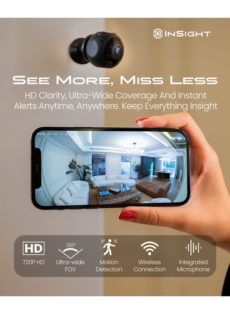 InSight Mini Wireless Camera with 720P HD Video, Night Vision & Magnetic Mount for Indoor Security - Image 4