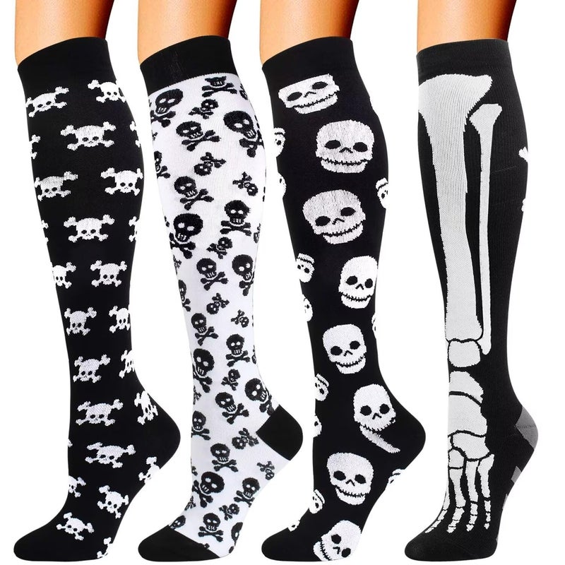 Double Couple 4 Pairs Compression Socks for Men and Women Compression Stockings - Image 1
