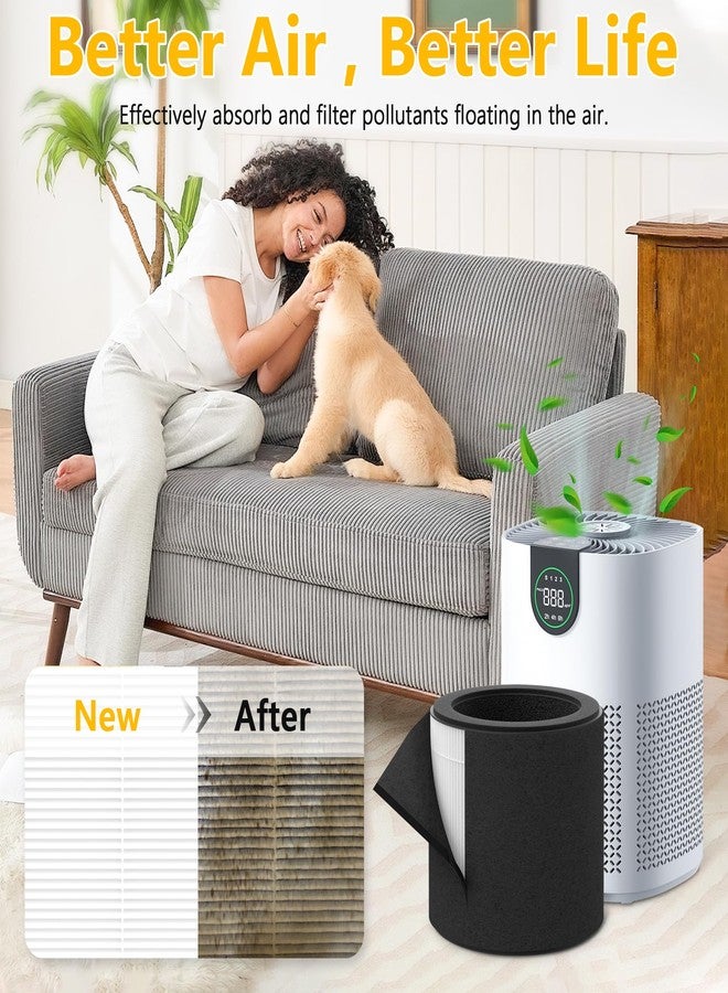 GoKBNY فلتر بديل HEPA ClearAir-A12 من GoKBNY، عبوة من قطعتين، متوافق مع جهاز تنقية الهواء VEWIOR ClearAir-A12، فلاتر 3 في 1 - Image 5