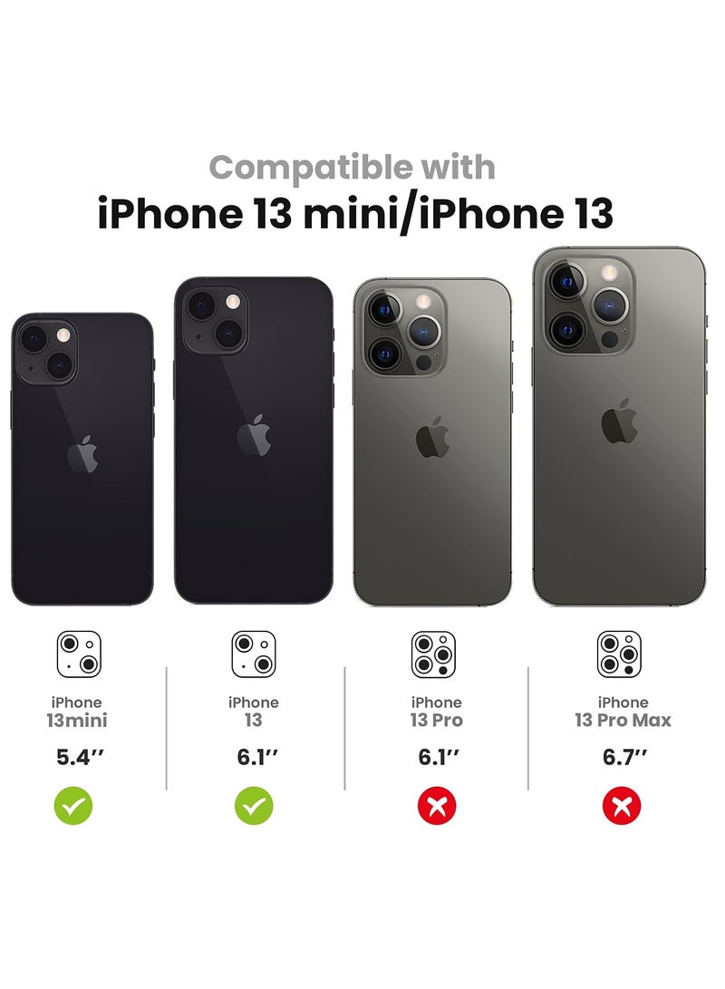 DUSALA Camera Lens Protector for iPhone 13 and iPhone 13 Mini , 9H Tempered Glass Metal Individual Ring Cover, HD Clear, 1 Set (Gold) - Image 2