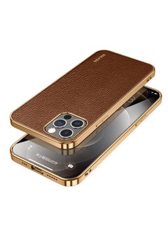 Case for Apple iPhone 15 Pro Max 6.7 inch Slim Luxury Business Style Retro Classic PU Electroplate Shiny Gold Frame Soft Hybrid Bumper Shockproof Cover Protective Cover Brown - pzsku/ZC35A1B6D96E7E52A3792Z/45/_/1720080241/7e8eff86-1094-4284-9f2b-415b175eed7d