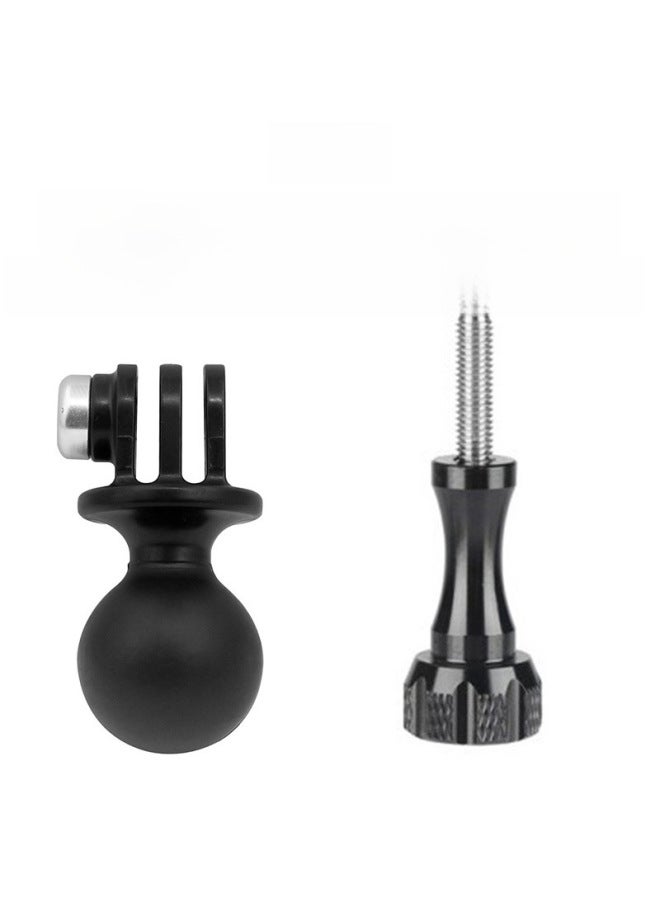 Generic Suitable For GOPRO HERO10 9 8 7 Small Ant Mountain Dog Camera Bracket Pan-tilt Table Ball Head Seat Connection Rearview Mirror Bracket-Color:Ball Head + Metal Screw] - Image 2