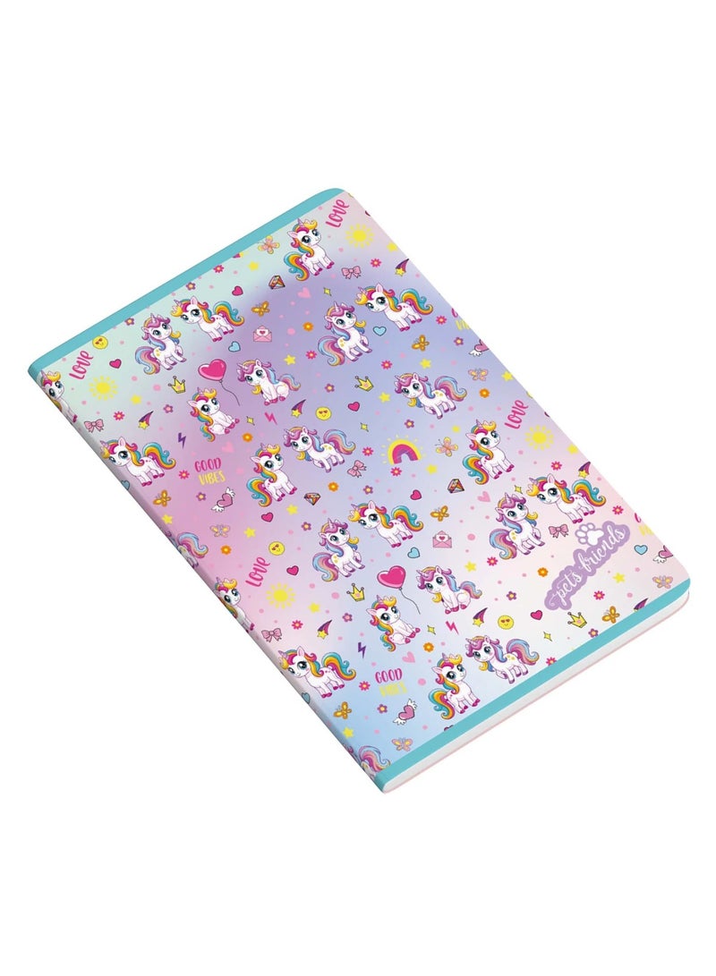 Ambar 1-Piece A4 Size PP Cover Notebook Single Lined Ruling Assorted Designs - Image 1