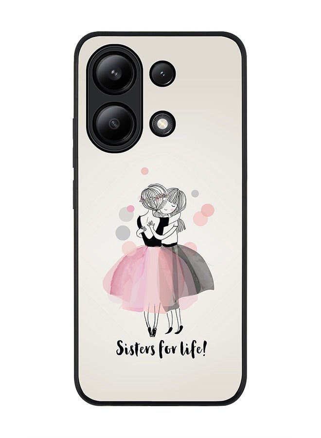 Stylizedd Rugged Black edge case for Xiaomi Redmi Note 13 4G, Slim fit Soft Case Flexible TPU Gel Thin Cover -  Sisters for Life! - Image 1