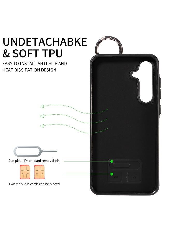 S-TOP Case For Samsung Galaxy A55 5G Calf Texture Wrist Card Slot Ring Phone Case - Image 3