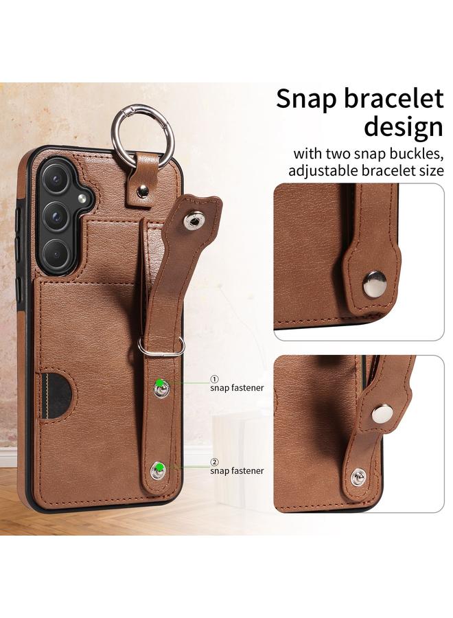 S-TOP Case For Samsung Galaxy A55 5G Calf Texture Wrist Card Slot Ring Phone Case - Image 2