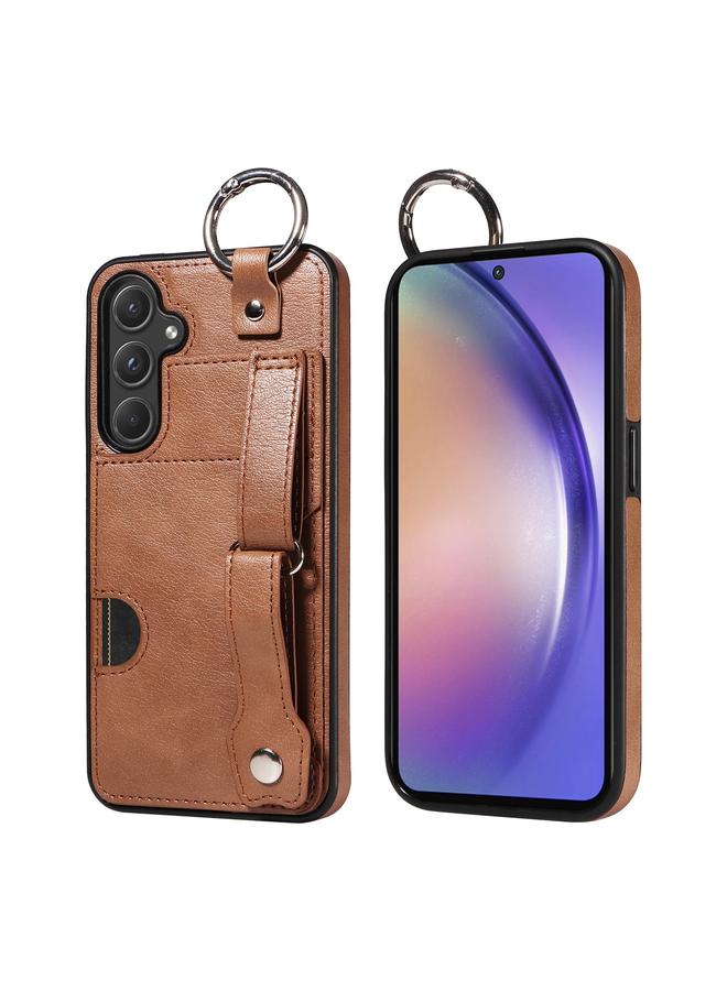 S-TOP Case For Samsung Galaxy A55 5G Calf Texture Wrist Card Slot Ring Phone Case - Image 1