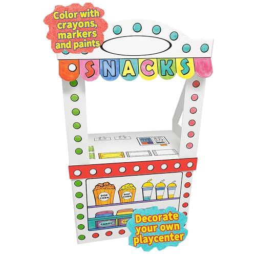 Easy Playhouse Movie Theater Snack Stand Decorate Personalize A Cardboard Cinema ColorDrawDoodle DIY Art Crafts 32 x 265 x 405 Kids 3 - Image 5