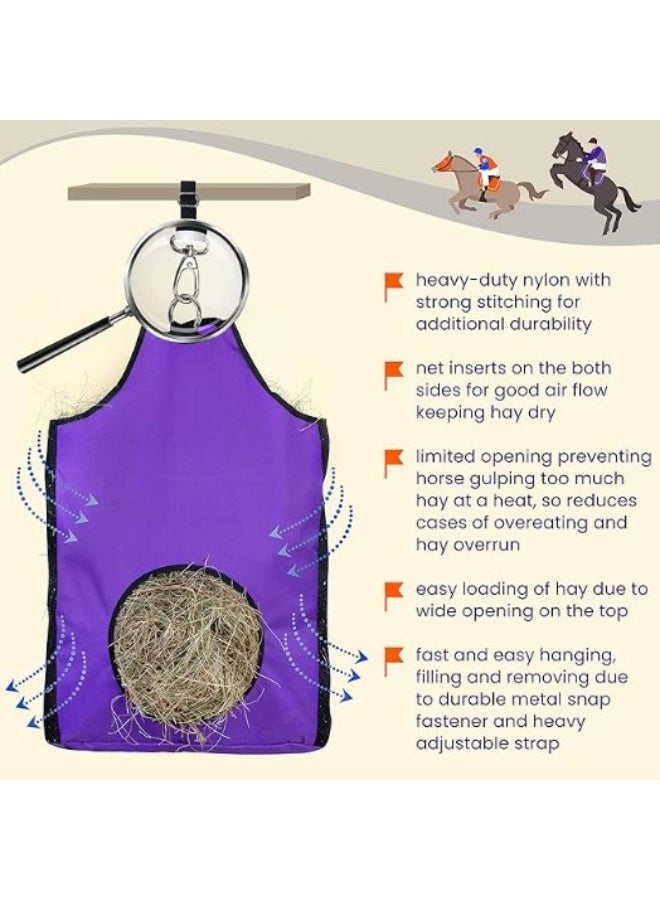 general Hanging multi-hole fodder net bags, horse grass bags, hay sacks for feeding - Image 3