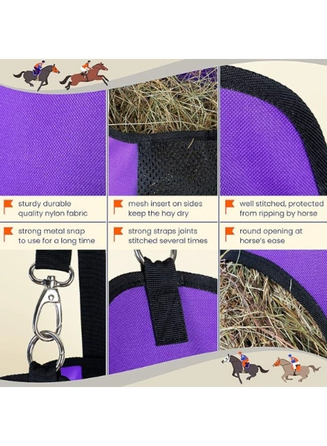 general Hanging multi-hole fodder net bags, horse grass bags, hay sacks for feeding - Image 4