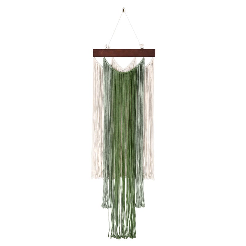 iHUFeather Macrame Wall Hanging Boho Wall Tapestry, Handmade Woven Wall Art for Living Room Bedroom Bohemian Home Decor 47.2" L x 15.7" Wï¼ˆ Green ï¼‰ - Image 1
