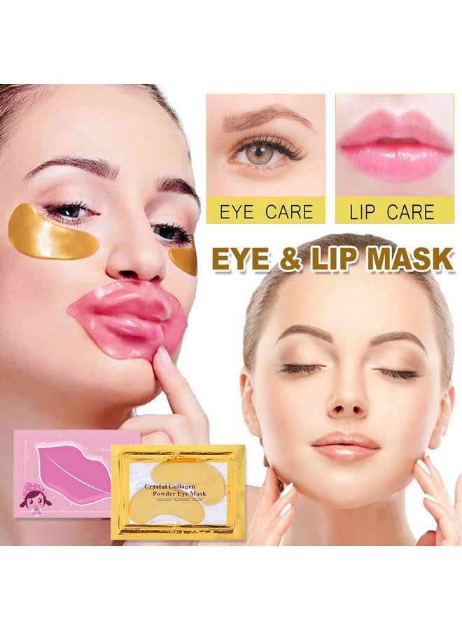 FirstFly 30 Pairs Lip Masks & 24K Gold Eye Masks, Crystal Collagen Eye Patches for Puffy Eyes, Moisturizing & Reduce Wrinkles, Lip Care & Under Eye Mask for Dark Circles and Puffiness - Image 2