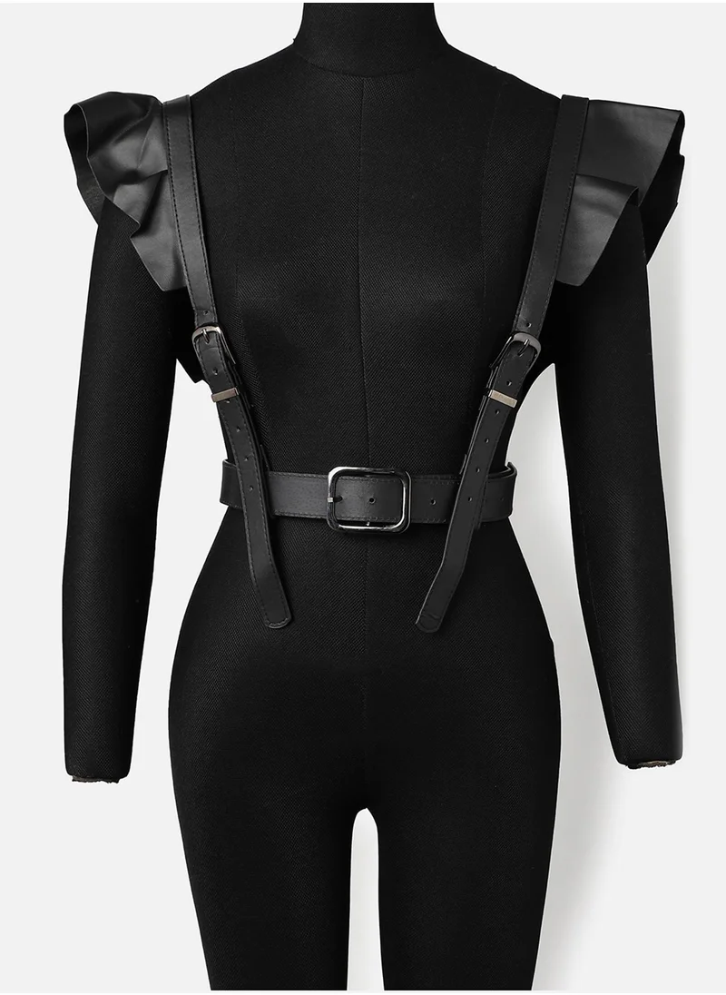 Haute Sauce Black Solid Waist Belt