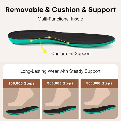 LongBay Mens Slippers with Removable Supportive Insole Slip on Casual House Shoes for Indoor Outdoor Bedroom Garden Black, 11 - Image 3