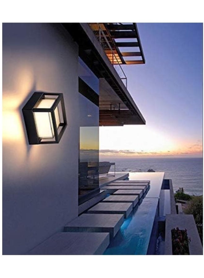 Modern LED Outdoor Wall Light – Waterproof Geometric Square Wall Lamp for Garden, Patio, Balcony, Porch & Home Exterior – Decorative Black Frame Outdoor Sconce for Stylish Illumination - Image 2