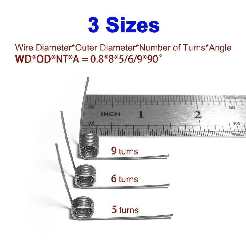 21Pcs Torsion Springs 6 Turns Small Hard For Lighting Fixture Replacement - Image 3
