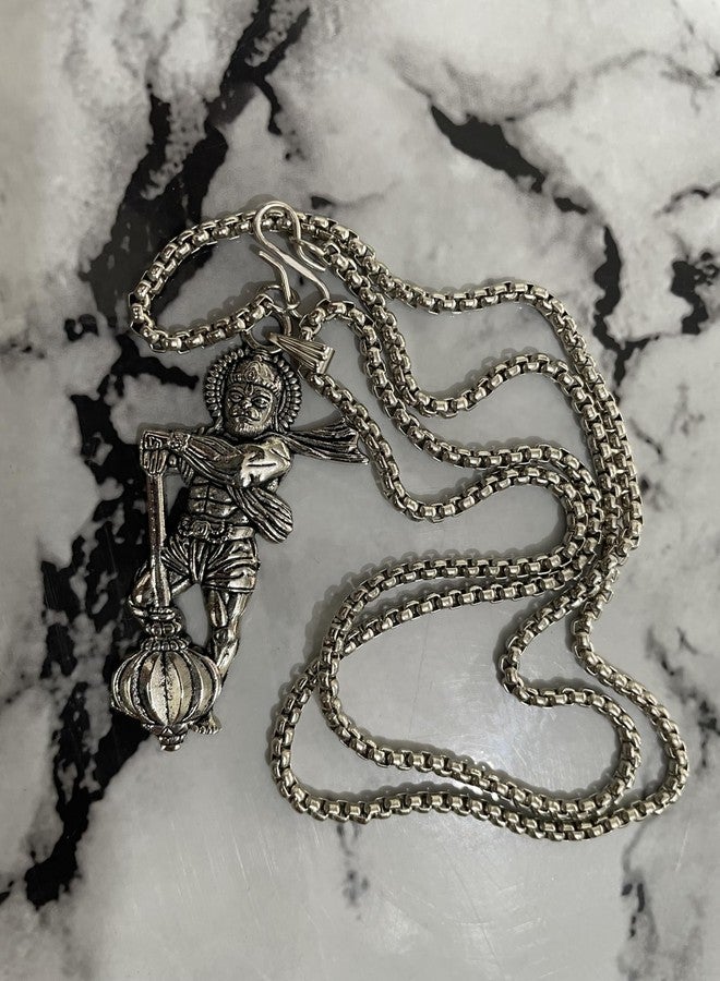 RCW Religious Lord Standing Hanuman Pendant Necklace for Men Locket with Chain Stainless Steel Neck Chain for Men | Jewellery Accessories for Boys | Gifts for Boyfriend & Husband - Image 4