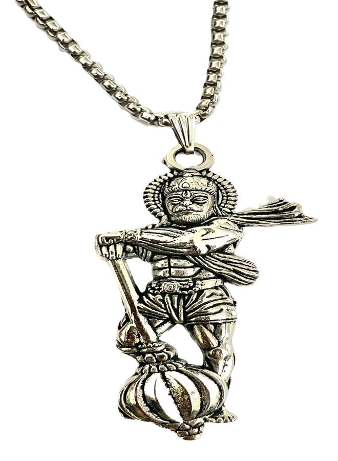 RCW Religious Lord Standing Hanuman Pendant Necklace for Men Locket with Chain Stainless Steel Neck Chain for Men | Jewellery Accessories for Boys | Gifts for Boyfriend & Husband - Image 1