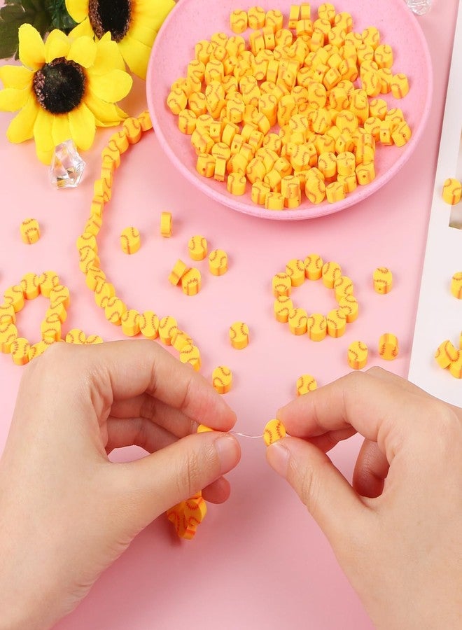 EVERMARKET 100pcs Baseball Beads Polymer Clay Baseball Softball Beads Charms Sports Ball Spacer DIY Bead for Necklace Bracelet Jewelry Handmade Jewelry Making Accessories Supplies - Image 3