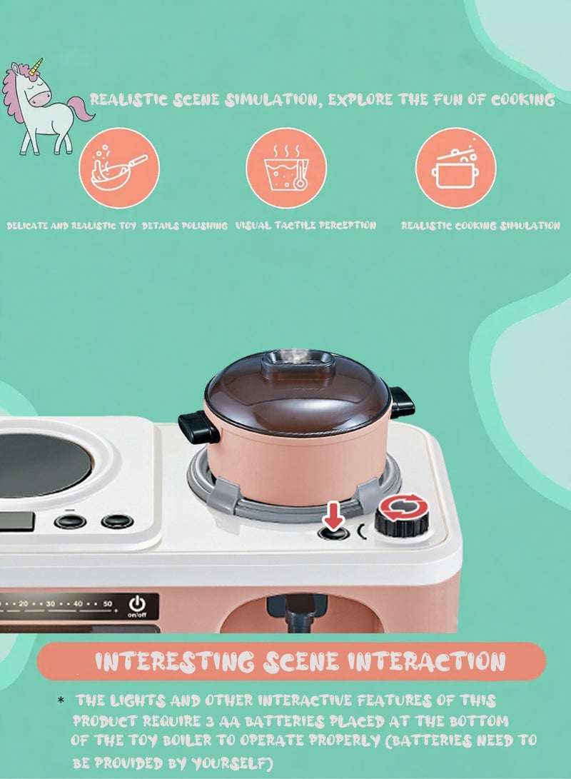 Mi VAZA Kitchen Cooking Playset - Built-in Spray, Sound Effects, Lighting Functions - Play House Toy - Mini Furniture - Kid Toy - Pretend Play - Image 3