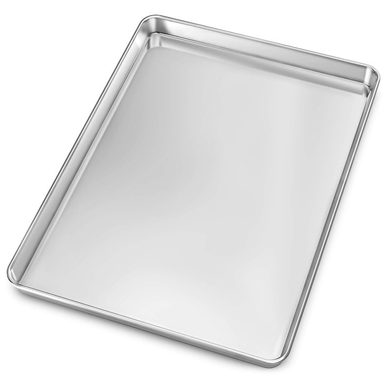 Baking Sheet Yododo Stainless Steel Baking Pans Tray Cookie Sheet Toaster Oven Tray Pan Cookie Pan Non Toxic  Healthy Superior Mirror Finish  Rust Free Easy Clean  Dishwasher Safe  173 inch