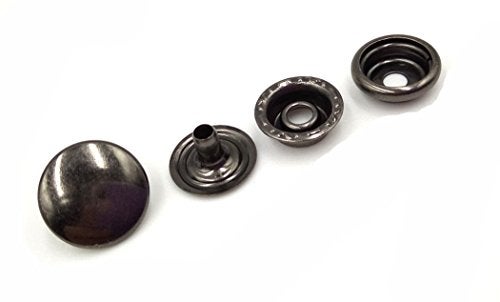 INNETOC 100 Sets - 12mm(1/2") Metal Line 20 Gunmetal Black Plated Steel Snaps Fastener Leather Rapid Rivet Button Sewing with Seting Tool (12mm, Gun Black) - Image 3