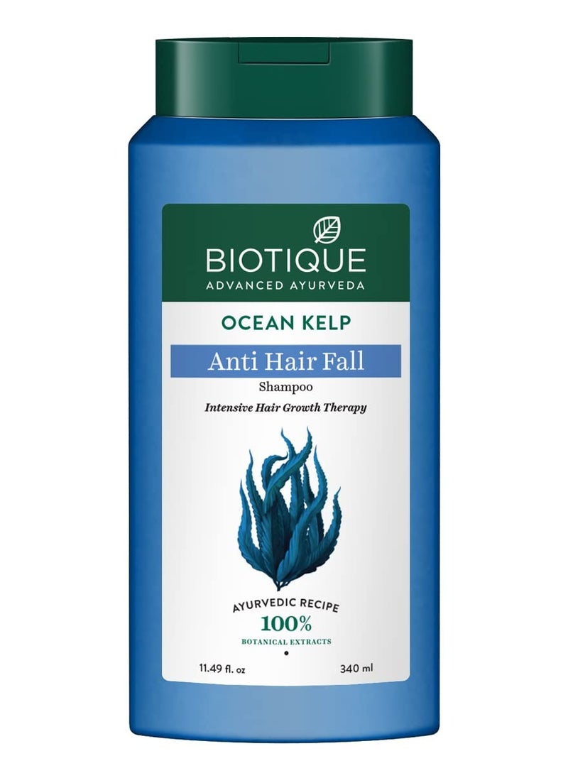 Biotique Ocean Kelp Anti Hairfall Shampoo Growth Therapy Shine 100% Botanical Extracts All Hair Types 190ml  - Image 1