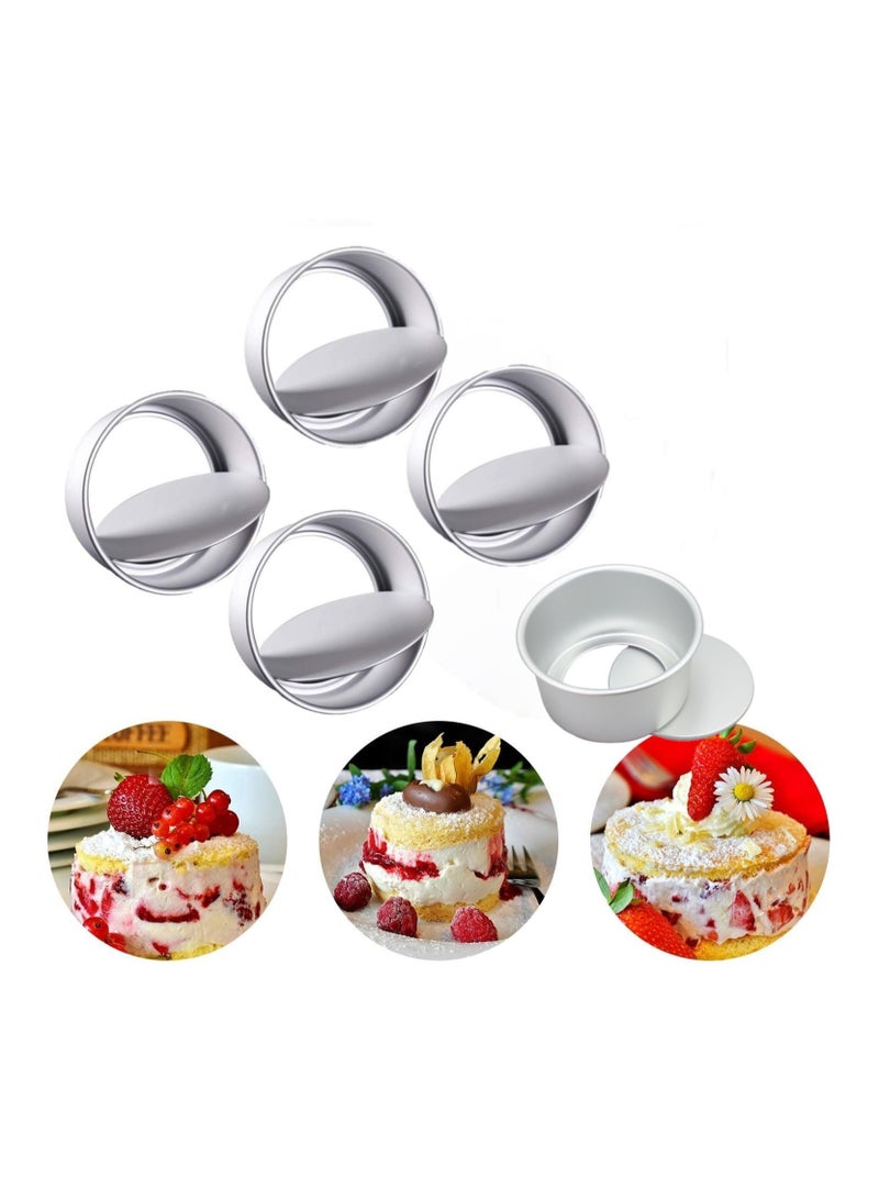 الأزرق جي دبليو 5 قطع قالب كيك مستدير من سبائك الألومنيوم قالب كيك شيفون للخبز قالب كيك التشيز كيك مع قاع قابل للإزالة - Image 1