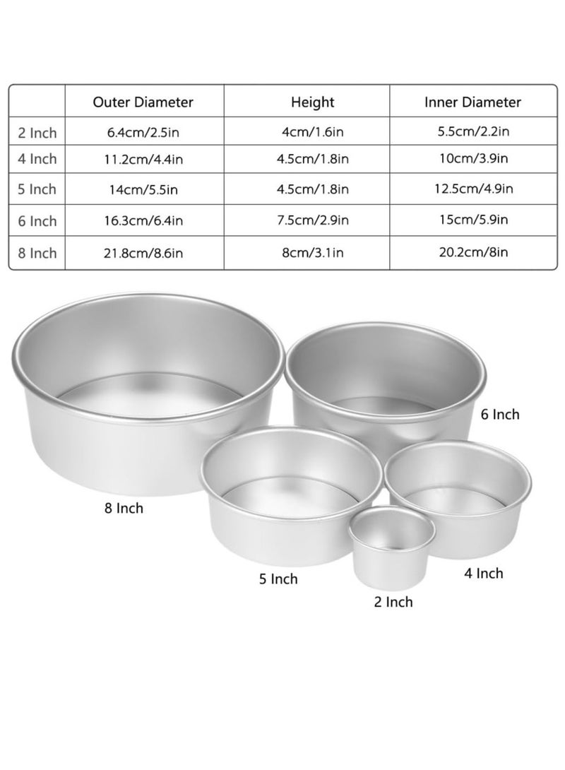 الأزرق جي دبليو 5 قطع قالب كيك مستدير من سبائك الألومنيوم قالب كيك شيفون للخبز قالب كيك التشيز كيك مع قاع قابل للإزالة - Image 3