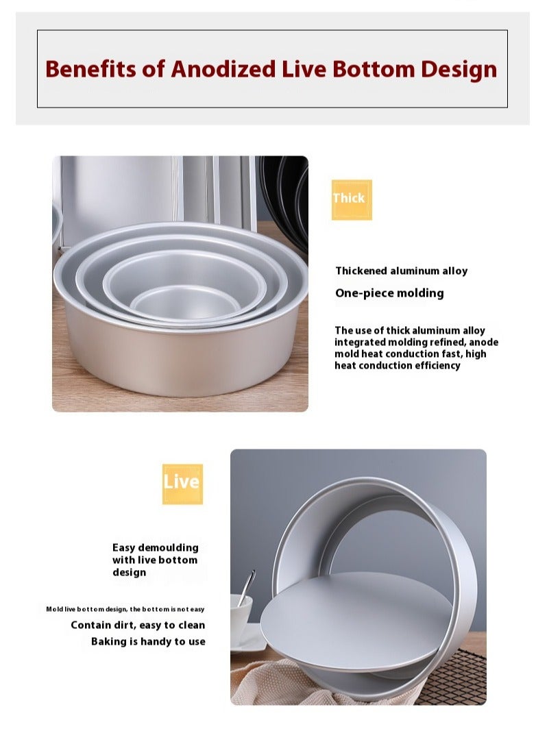 الأزرق جي دبليو 5 قطع قالب كيك مستدير من سبائك الألومنيوم قالب كيك شيفون للخبز قالب كيك التشيز كيك مع قاع قابل للإزالة - Image 5