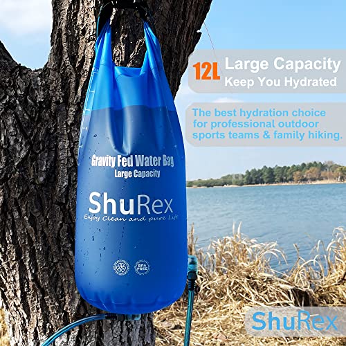 Shurex 3-Gal Gravity-Fed Water Bag with 2 Outlet Pipes for Sawyer Water Filtration System Survival Water Filter Straw, Compatible with LifeStraw and Other Water Filter Straw, BPA-Free (12L/3Gal) - Image 3