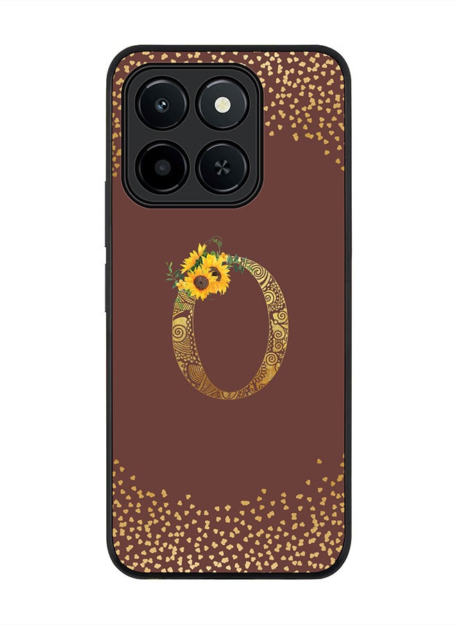 Stylizedd For Honor X6c Case,Slim fit Camera Protection, Shockproof Thin Phone cover  - Custom Floral Monogram - O  (Brown )