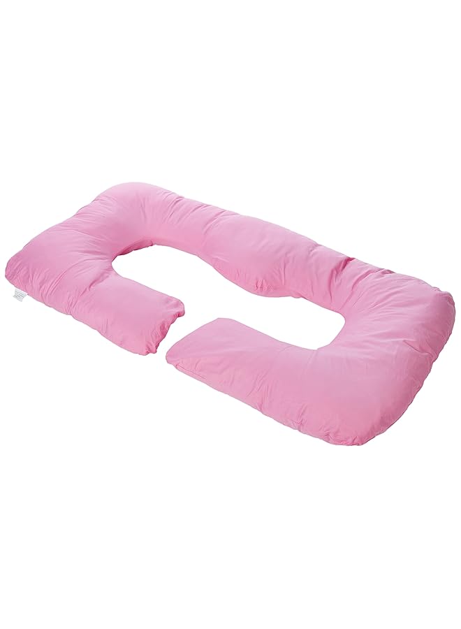erorex 2.5Kg Pp Cotton Comfort Pregnancy And Maternity Pillow Pink 145X80X25Cm - Image 1