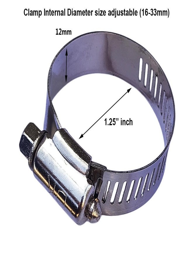 ES EKSAFAR ESEKSAFAR 1.25" inch (32mm) SS Hose Clamps 10pcs with Internal diameter Size Adjustable (16-33) mm - Image 2