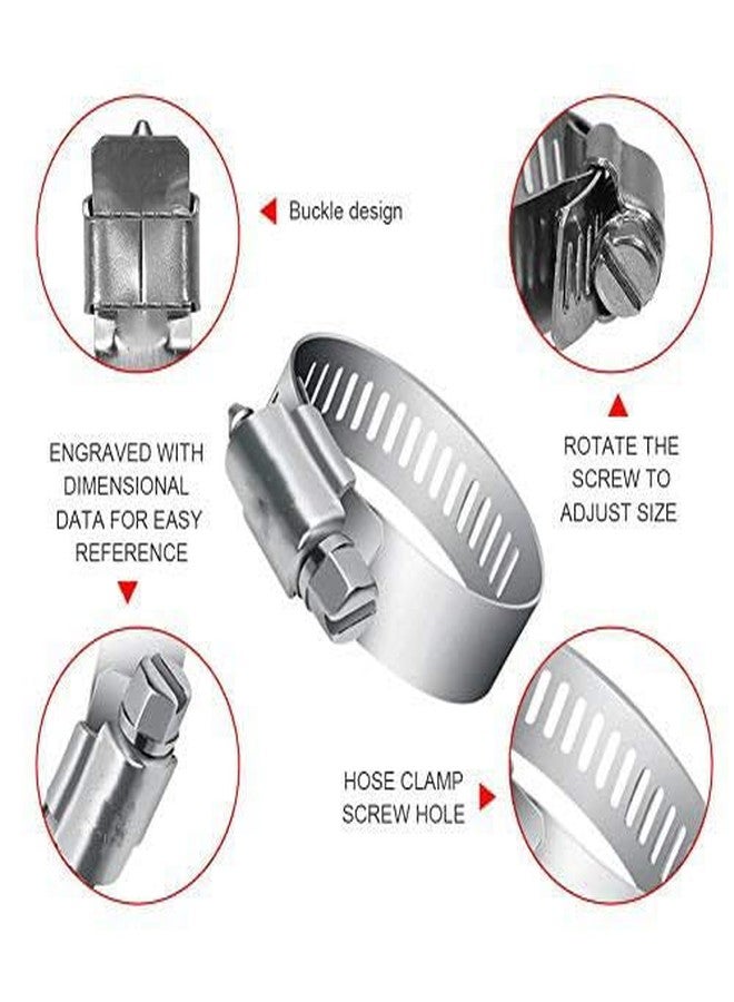 ES EKSAFAR ESEKSAFAR 1.25" inch (32mm) SS Hose Clamps 10pcs with Internal diameter Size Adjustable (16-33) mm - Image 4