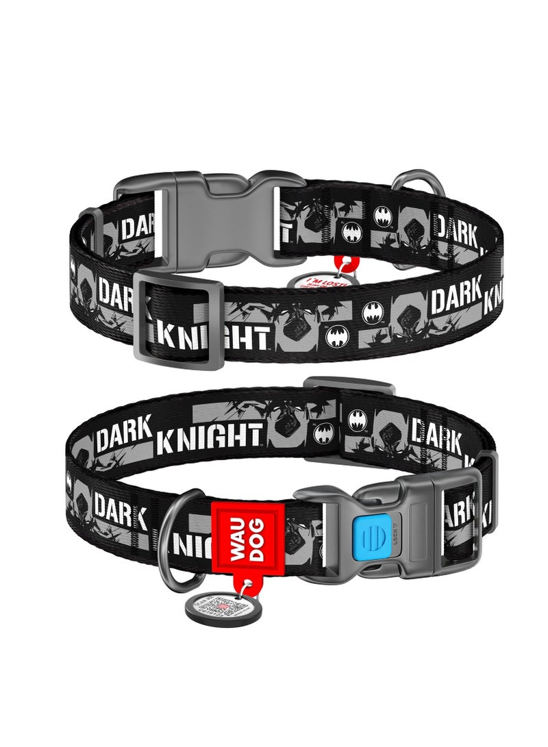 WauDog Nylon Dog Collar with QR Passport – Smart Pet ID Tag Collar for Dogs – Adjustable, Durable & Waterproof – Quick Access to Pet Info & Emergency Contacts// dog collar with digital ID