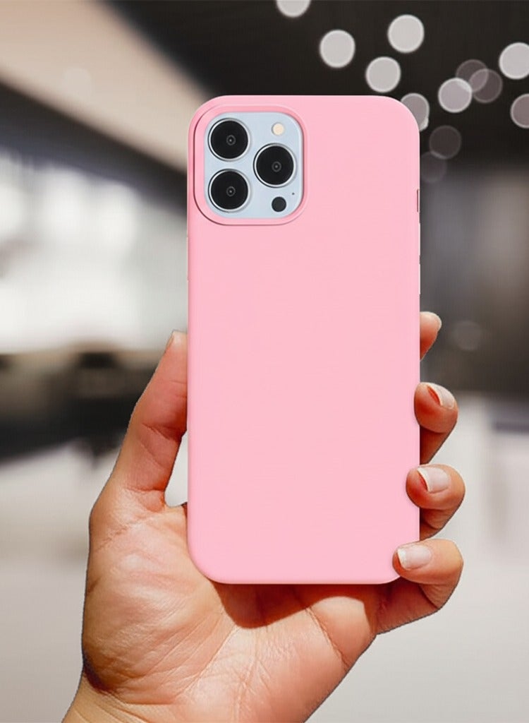 AKSESORY iPhone 14 Pro Pink Silicone Case 6.1” – Shockproof Soft Touch Slim Fit Cover | Durable Anti-Scratch Protective Phone Case for Apple iPhone 14 Pro - Image 2