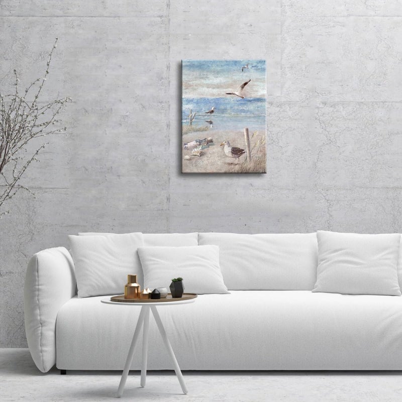 Pyradecor Abstract Seaside Seagull Seascape Painting - Image 2