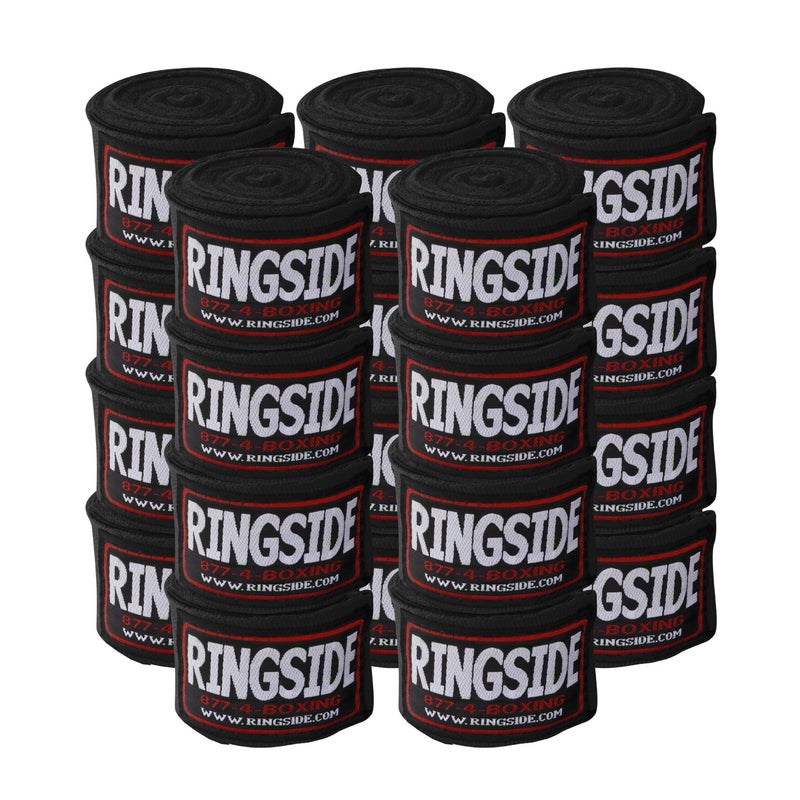 Ringside Mexican Style Boxing Hand Wraps (10 Pairs Pack), Black - Image 1
