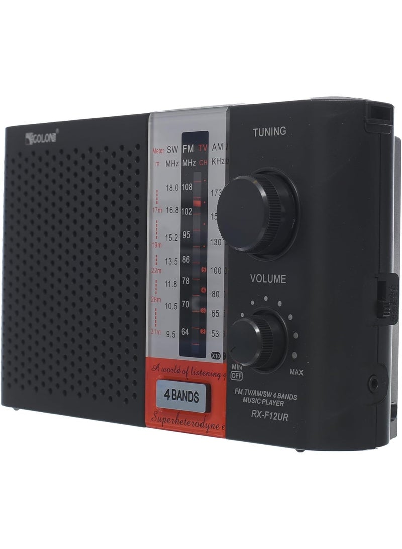 Golon Portable Rechargeable FM/AM/SW Multi-Band Radio with USB & TF Card MP3 Player, Loud Speaker, Built-In Antenna, Compact Travel Radio for Home, Office, Camping, Outdoor, Emergency Use, RX-F12UR - Image 4