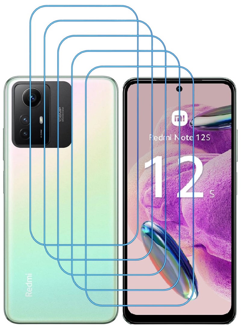 ACLIX 5 Pieces Antistatic ESD Dustproof Premium Quality High Definition Clear Tempered Glass Screen Protector Designed For Xiaomi Redmi Note 12S - Image 1
