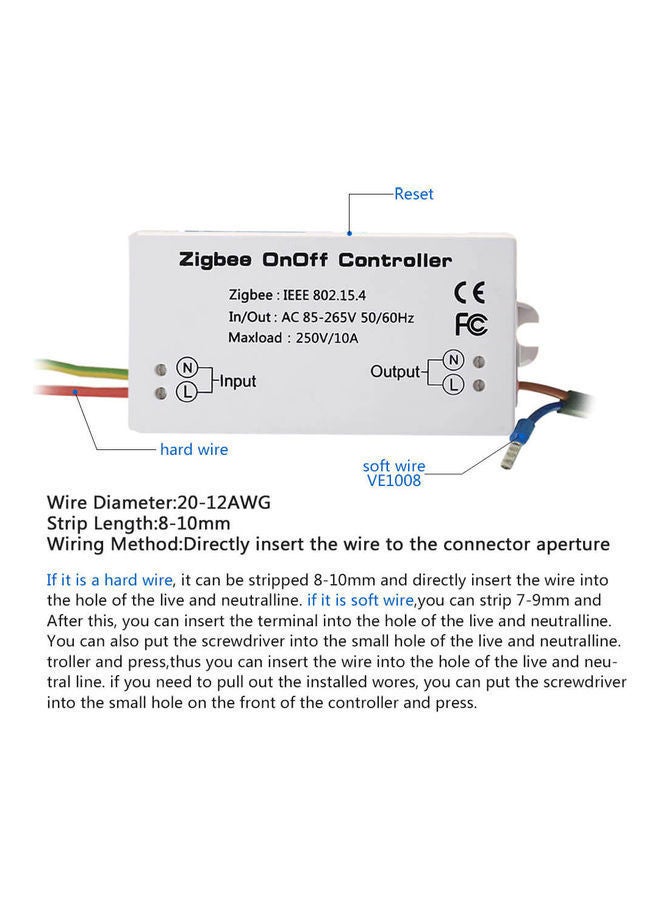 NIBEMINENT Zigbee On/Off Controller Smart Switch White  - Image 5