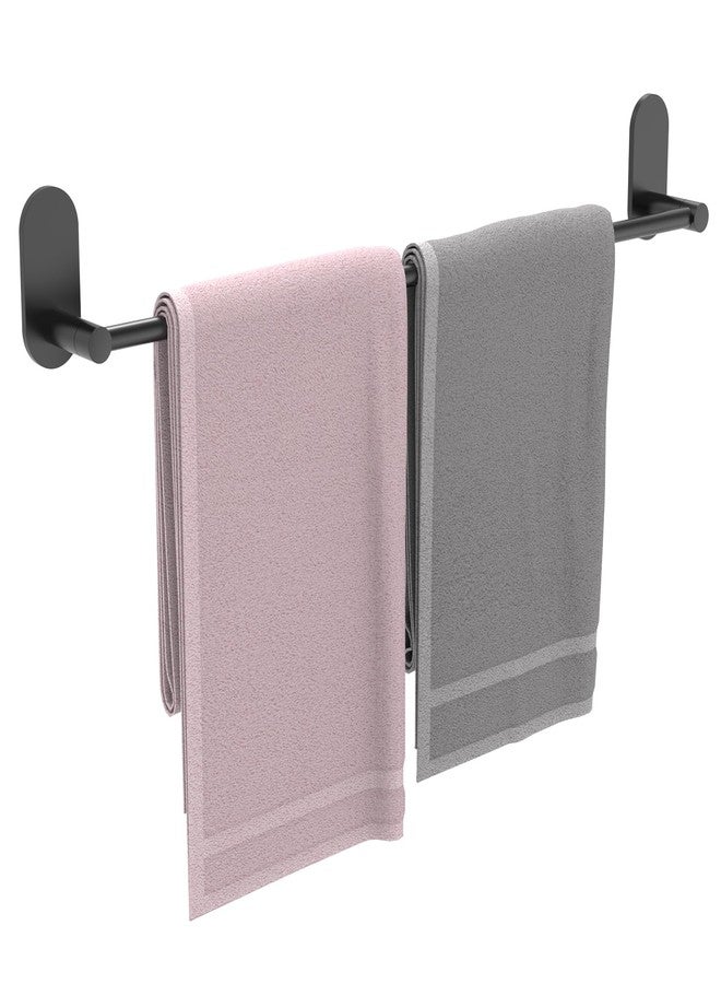 WZRUA Self Adhesive Towel Bar for Bathroom 24ich Stainless Steel and Zinc Alloy No Drill Towel Rack Heavy Duty Hanger Stick On Hand Towel Holder for Kitchen, Cabinet, Door, Shower, Matte Black - Image 1